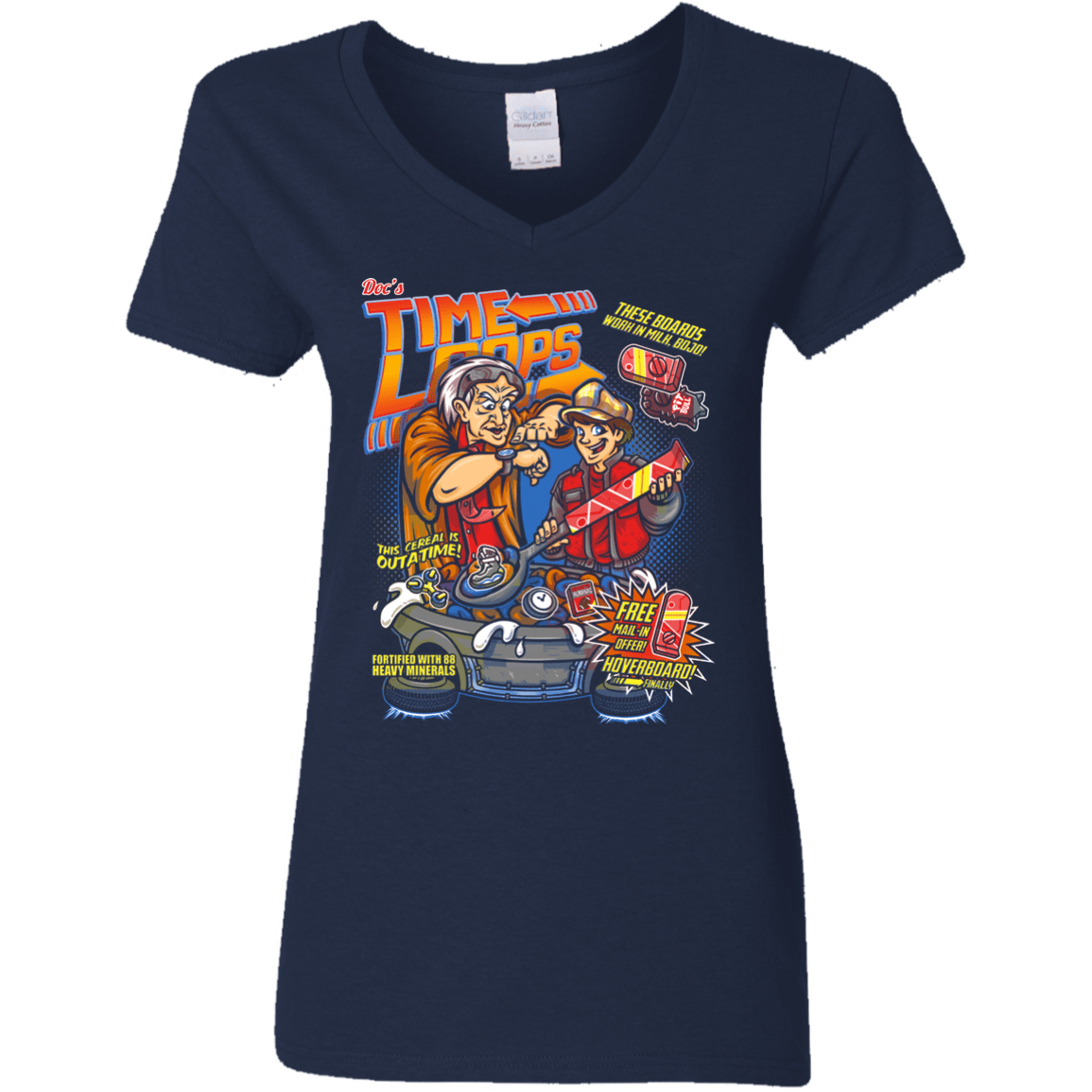 T-Shirts Navy / S Time Loops Women's V-Neck T-Shirt