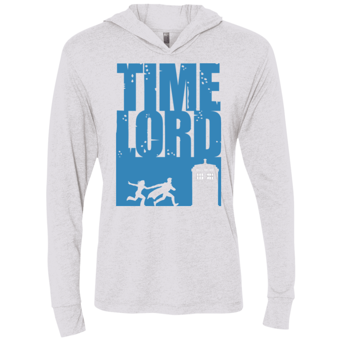 T-Shirts Heather White / X-Small Time Lord Allons-y! Triblend Long Sleeve Hoodie Tee