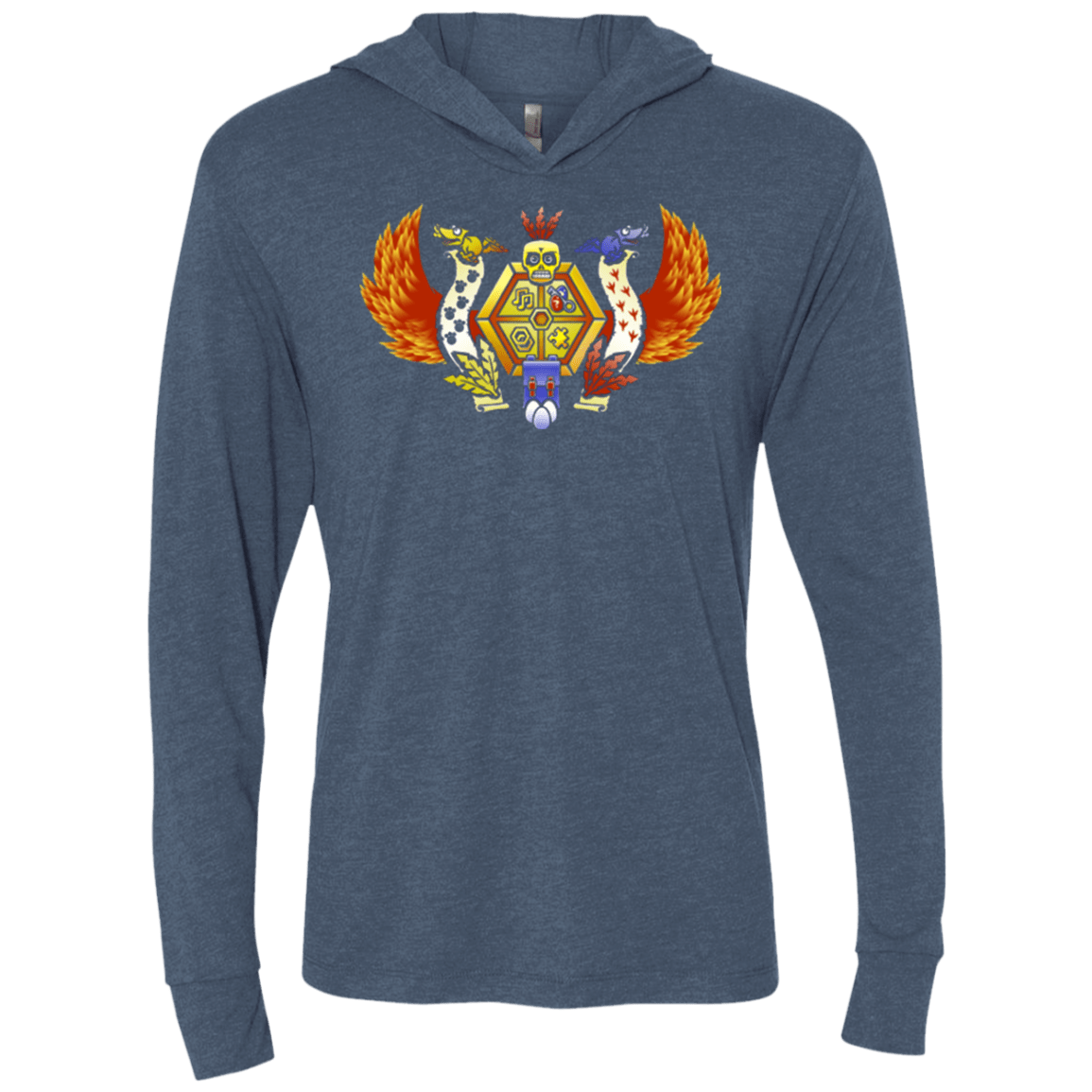 T-Shirts Indigo / X-Small Treasure Hunters Crest Triblend Long Sleeve Hoodie Tee