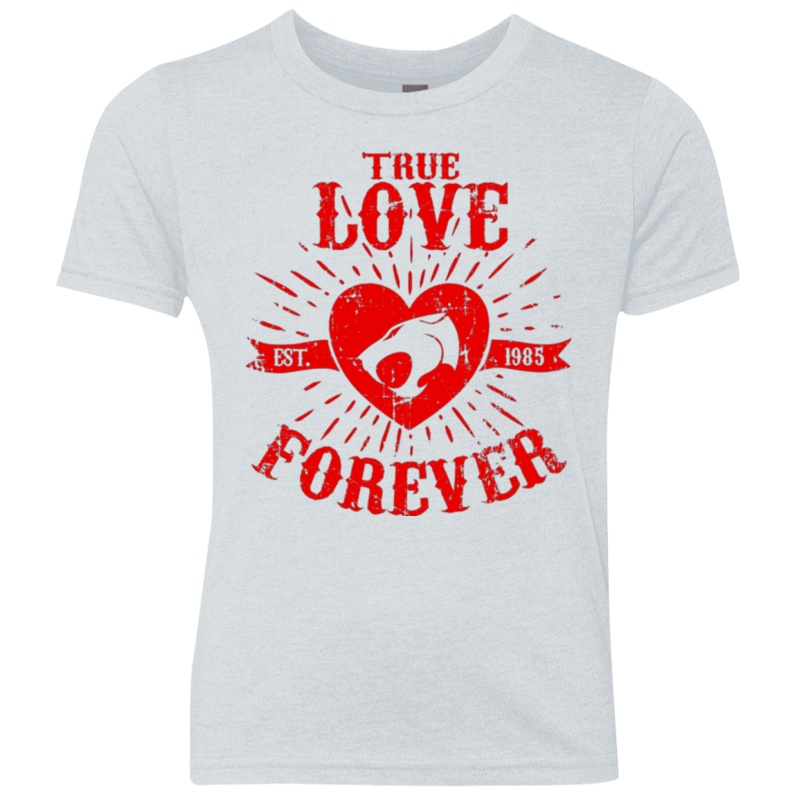 T-Shirts Heather White / YXS True Love Forever Thunder Youth Triblend T-Shirt
