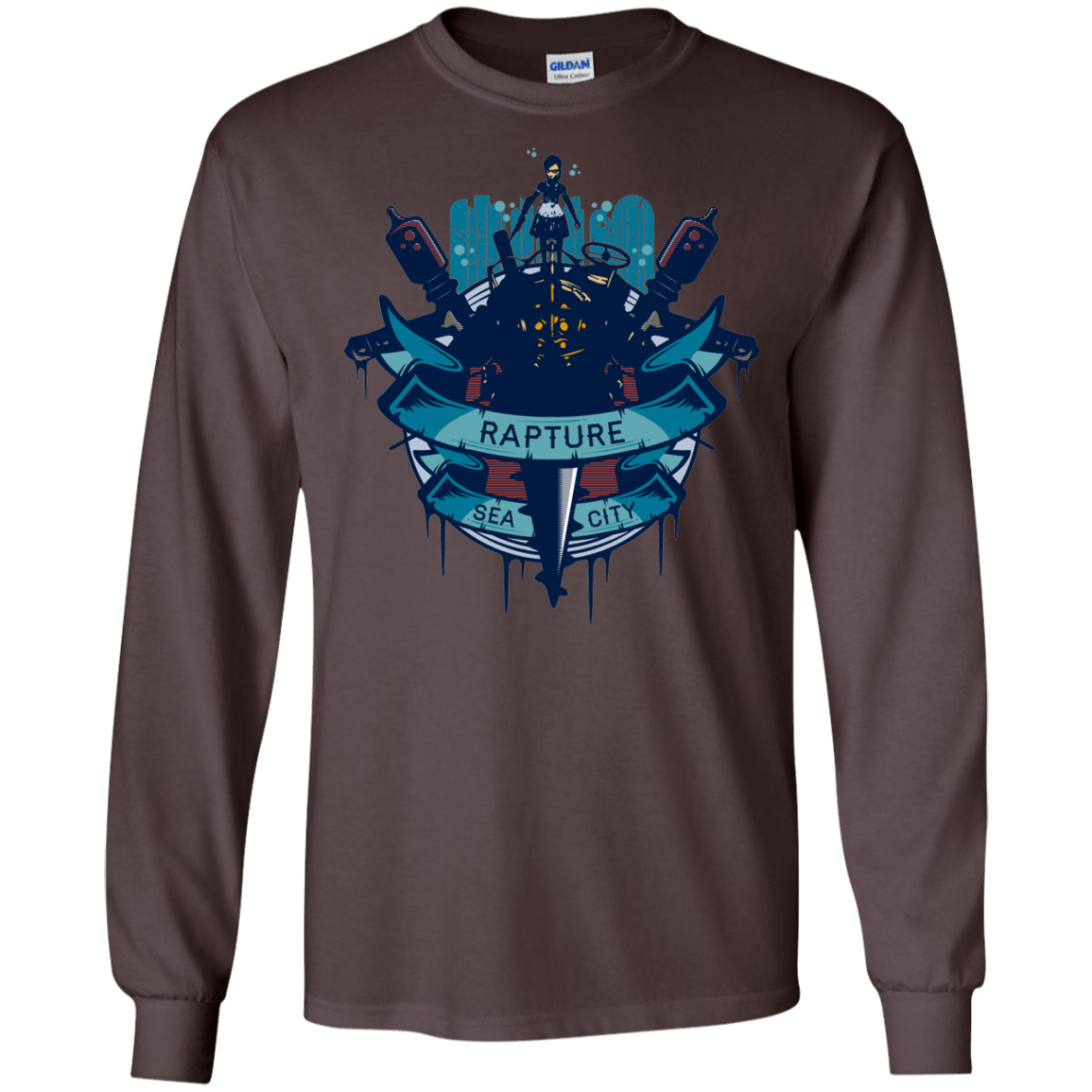 T-Shirts Dark Chocolate / S Under The Sea Men's Long Sleeve T-Shirt