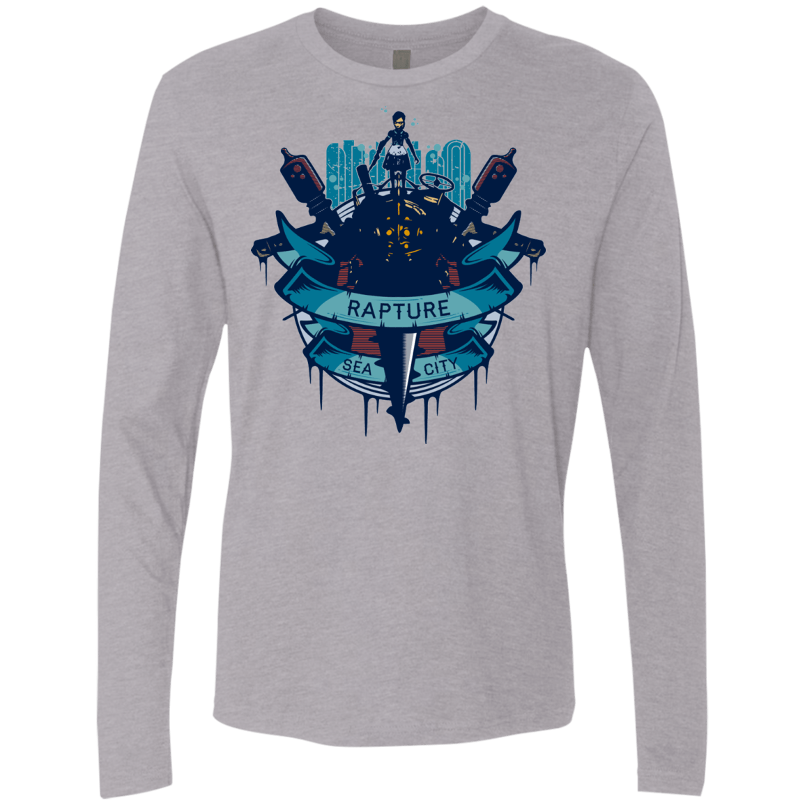 T-Shirts Heather Grey / S Under The Sea Men's Premium Long Sleeve