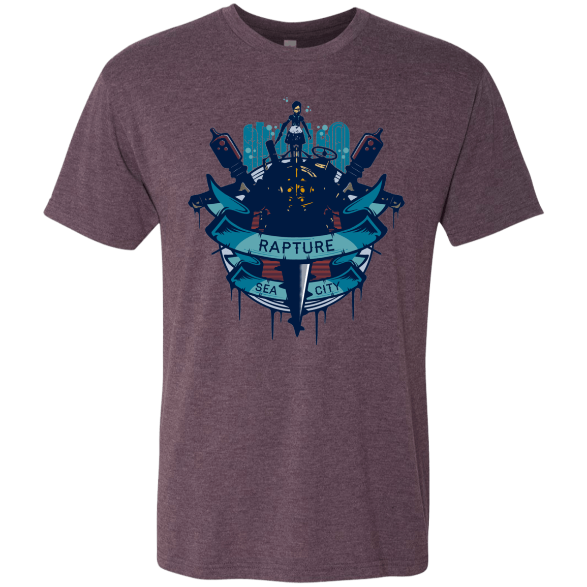 T-Shirts Vintage Purple / S Under The Sea Men's Triblend T-Shirt