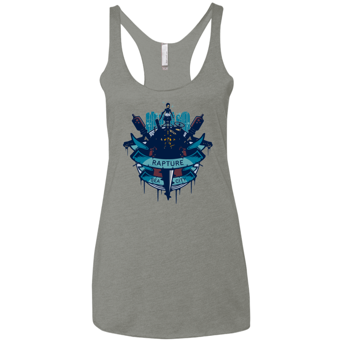 T-Shirts Venetian Grey / X-Small Under The Sea Women's Triblend Racerback Tank
