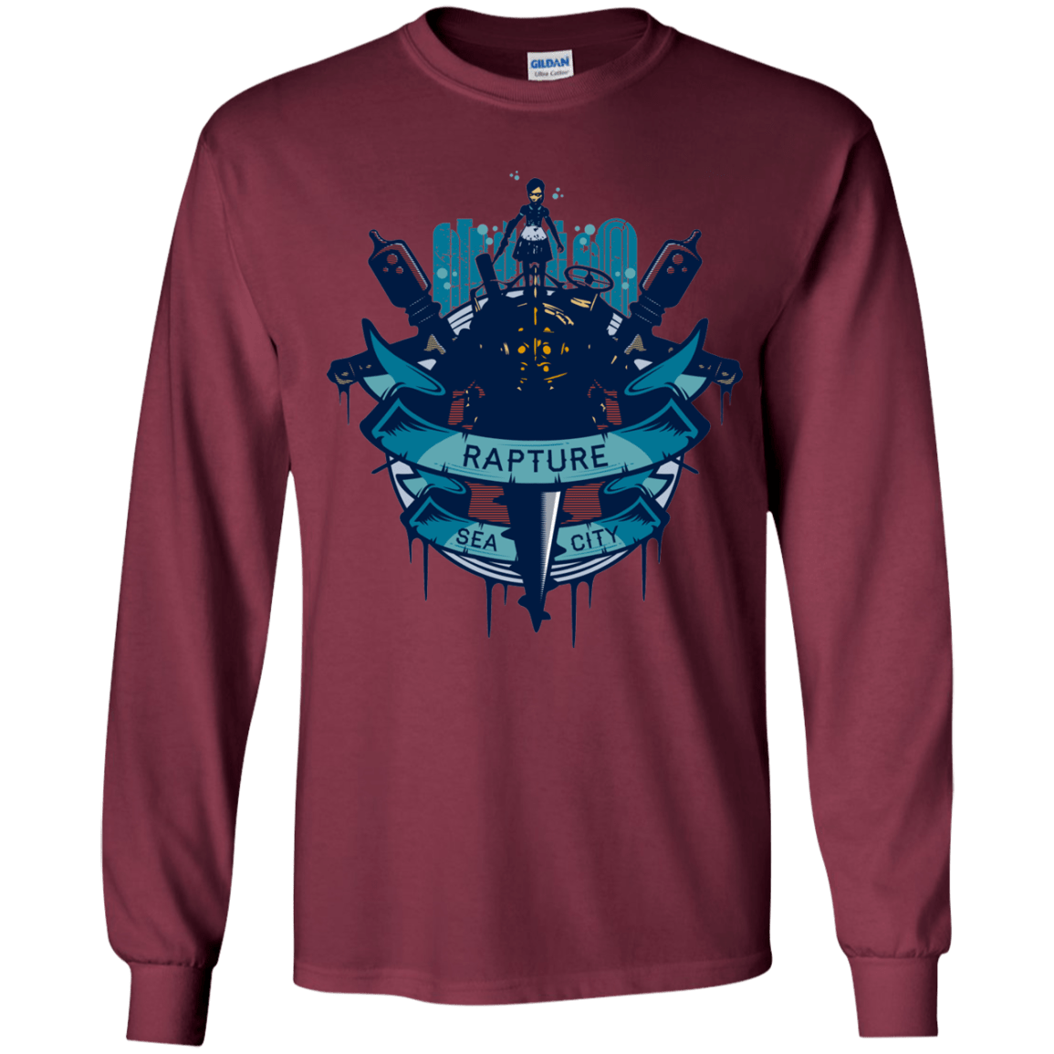 T-Shirts Maroon / YS Under The Sea Youth Long Sleeve T-Shirt