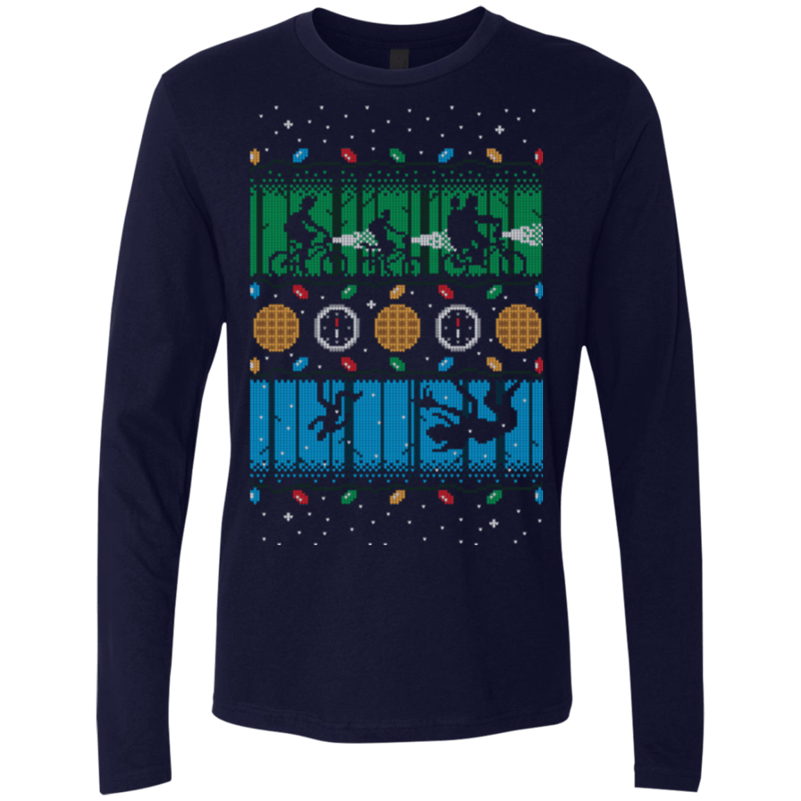 T-Shirts Midnight Navy / Small Upside Down Christmas Men's Premium Long Sleeve
