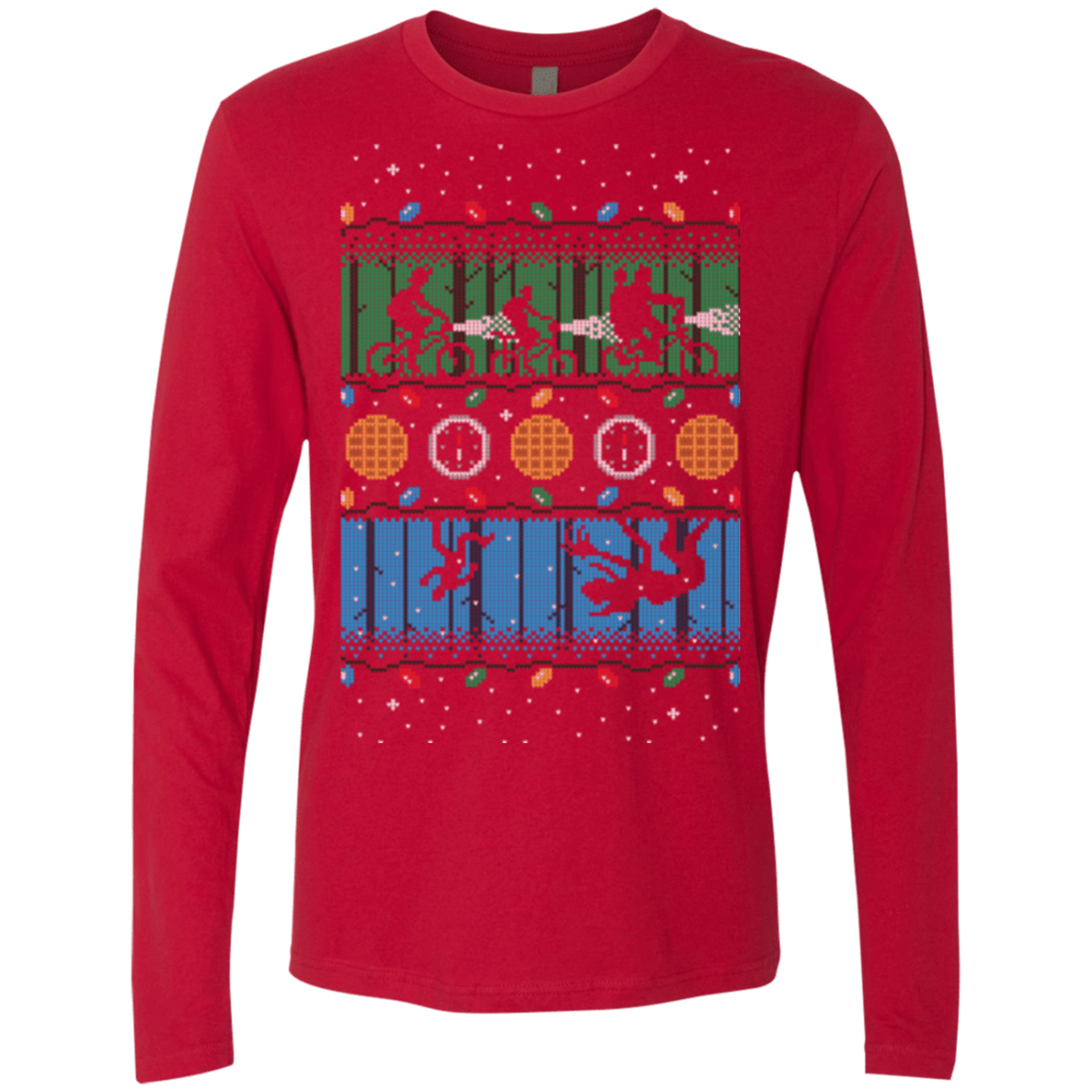T-Shirts Red / Small Upside Down Christmas Men's Premium Long Sleeve
