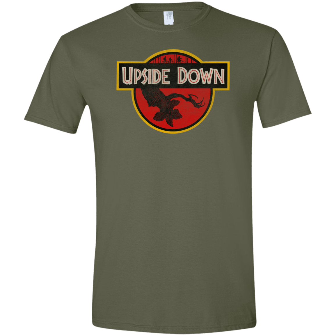 T-Shirts Military Green / S Upside Down Men's Semi-Fitted Softstyle