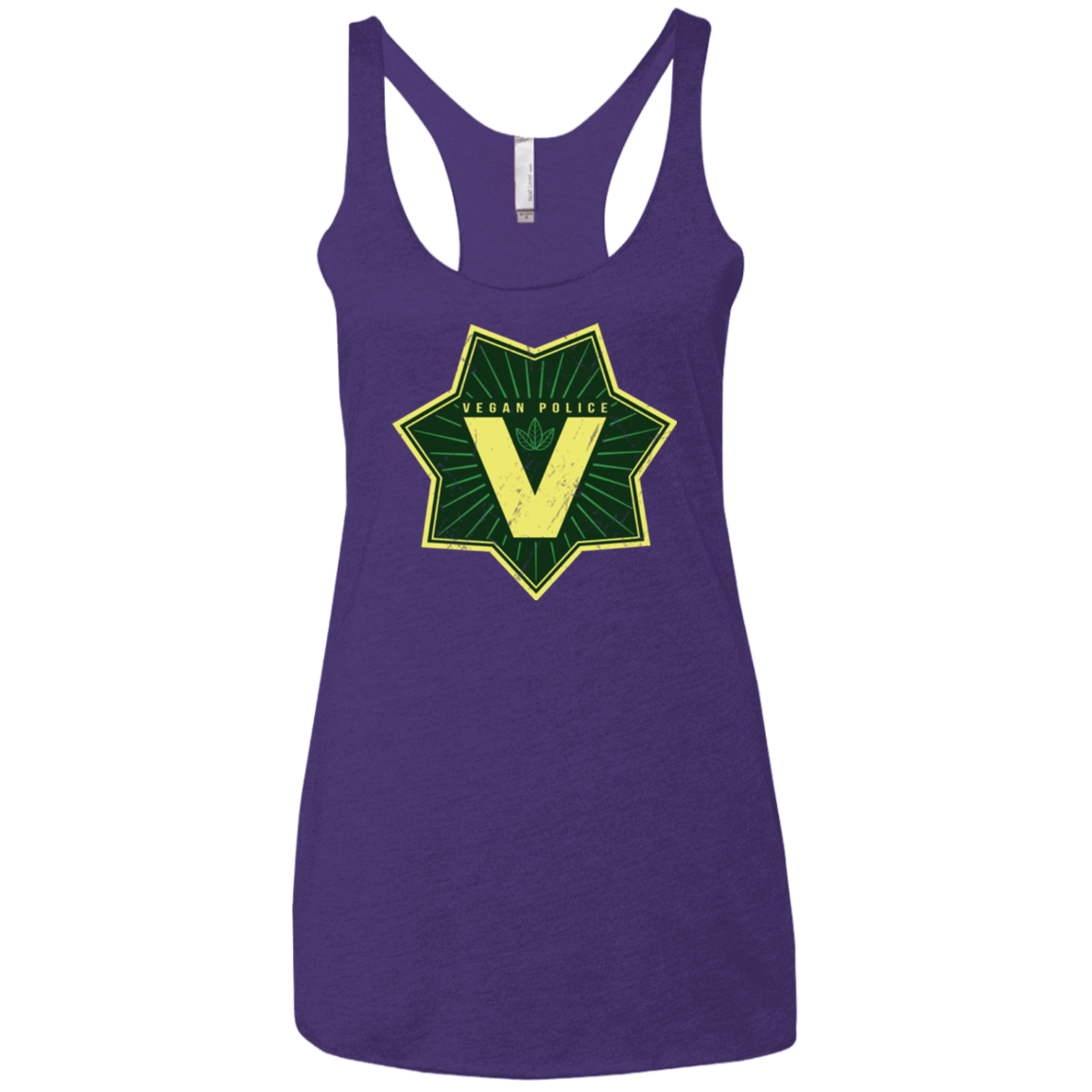 T-Shirts Purple / X-Small Vegan Police Women's Triblend Racerback Tank