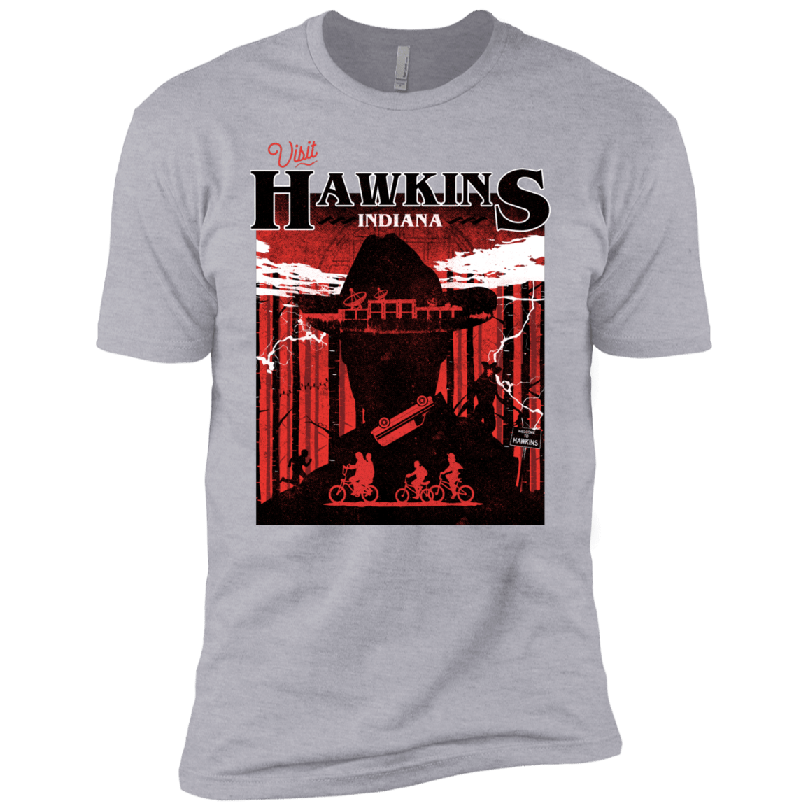 T-Shirts Heather Grey / YXS Visit Hawkins Boys Premium T-Shirt