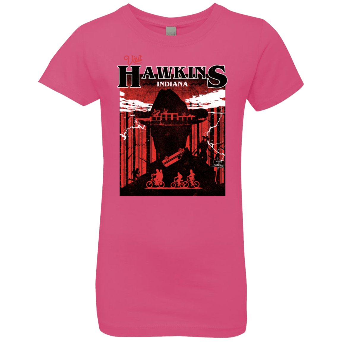 T-Shirts Hot Pink / YXS Visit Hawkins Girls Premium T-Shirt