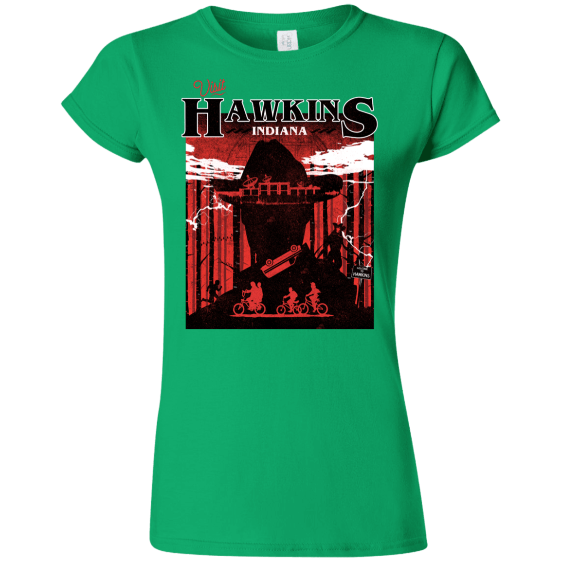 T-Shirts Irish Green / S Visit Hawkins Junior Slimmer-Fit T-Shirt