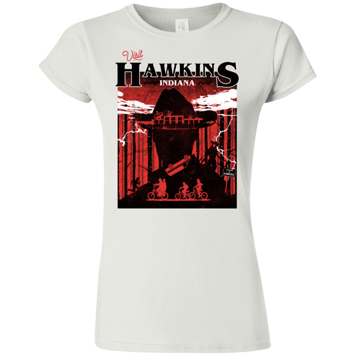 T-Shirts White / S Visit Hawkins Junior Slimmer-Fit T-Shirt