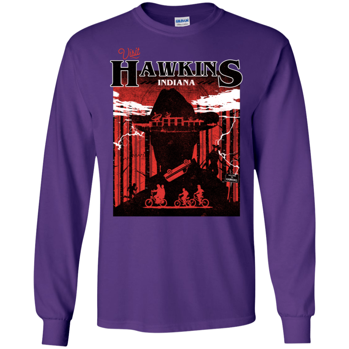 T-Shirts Purple / S Visit Hawkins Men's Long Sleeve T-Shirt
