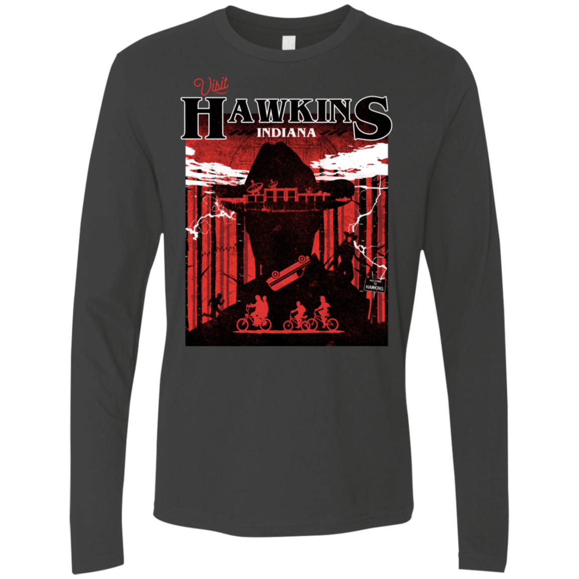 T-Shirts Heavy Metal / S Visit Hawkins Men's Premium Long Sleeve