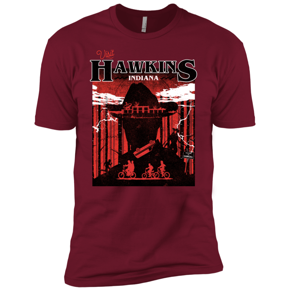 T-Shirts Cardinal / X-Small Visit Hawkins Men's Premium T-Shirt