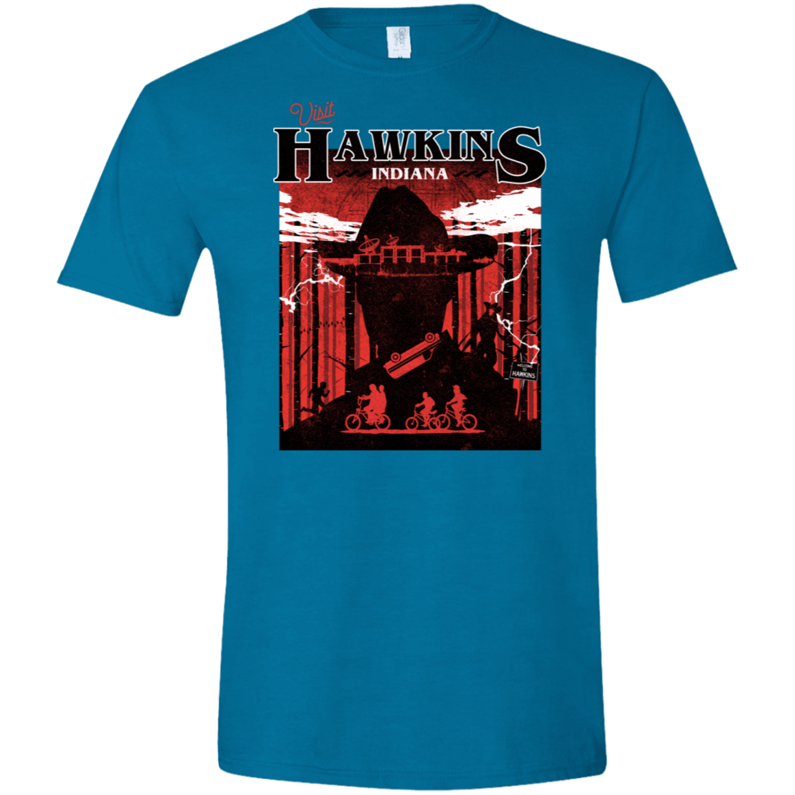 T-Shirts Antique Sapphire / S Visit Hawkins Men's Semi-Fitted Softstyle