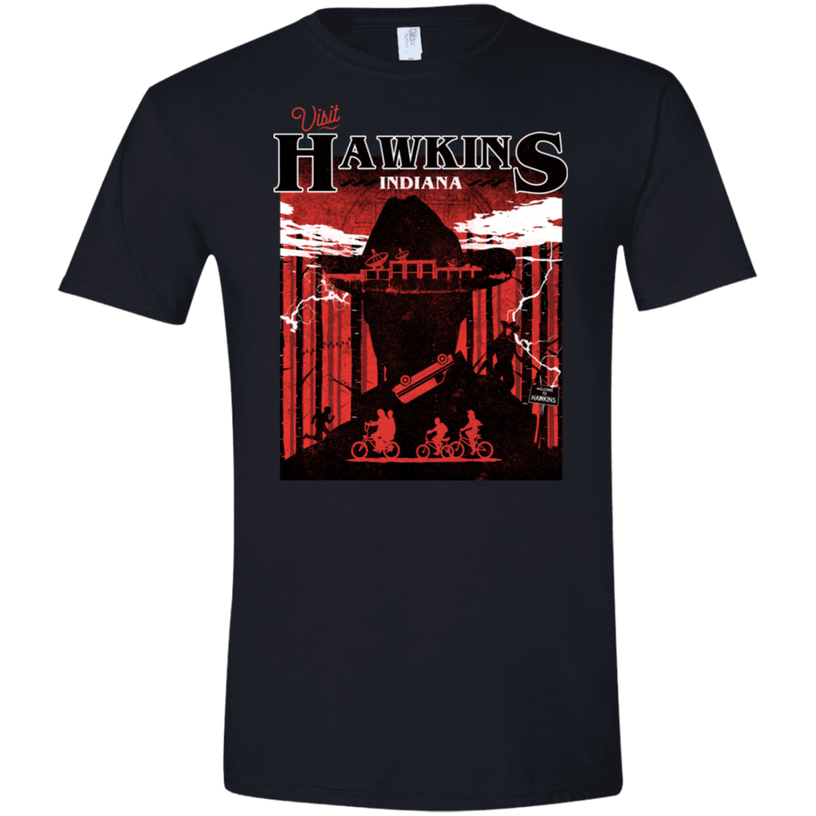 T-Shirts Black / X-Small Visit Hawkins Men's Semi-Fitted Softstyle