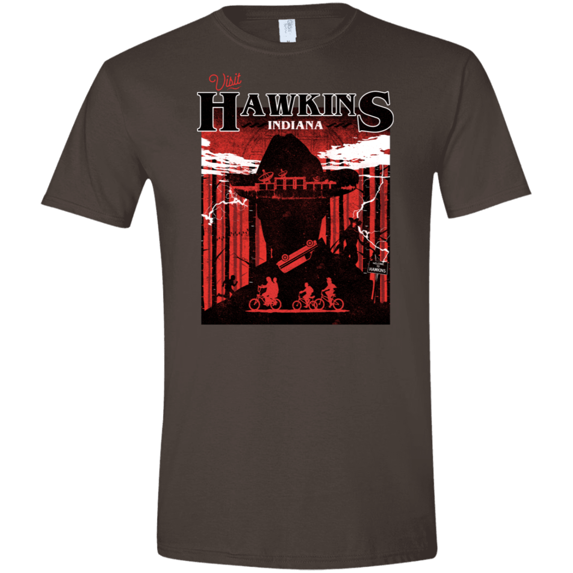 T-Shirts Dark Chocolate / S Visit Hawkins Men's Semi-Fitted Softstyle