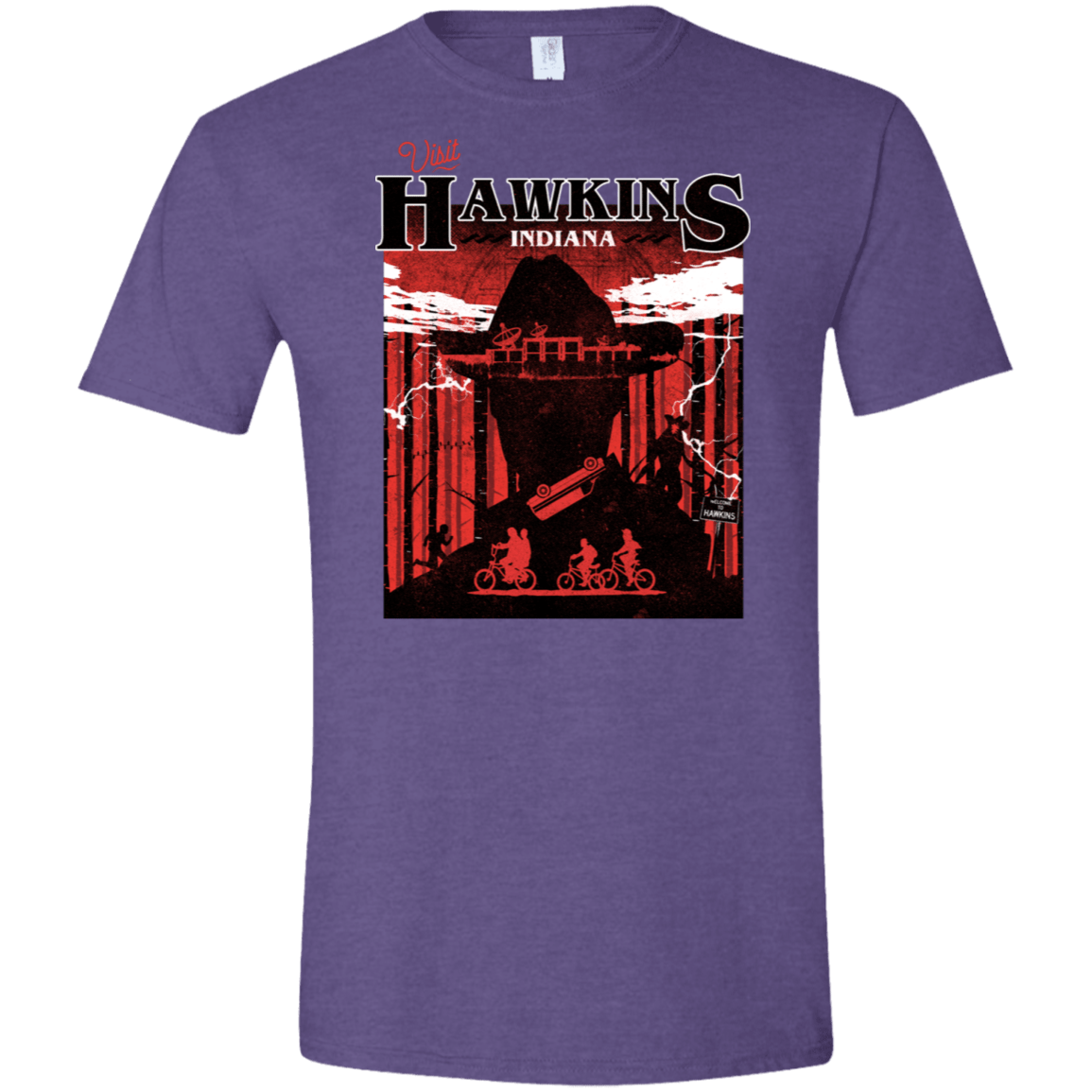T-Shirts Heather Purple / S Visit Hawkins Men's Semi-Fitted Softstyle