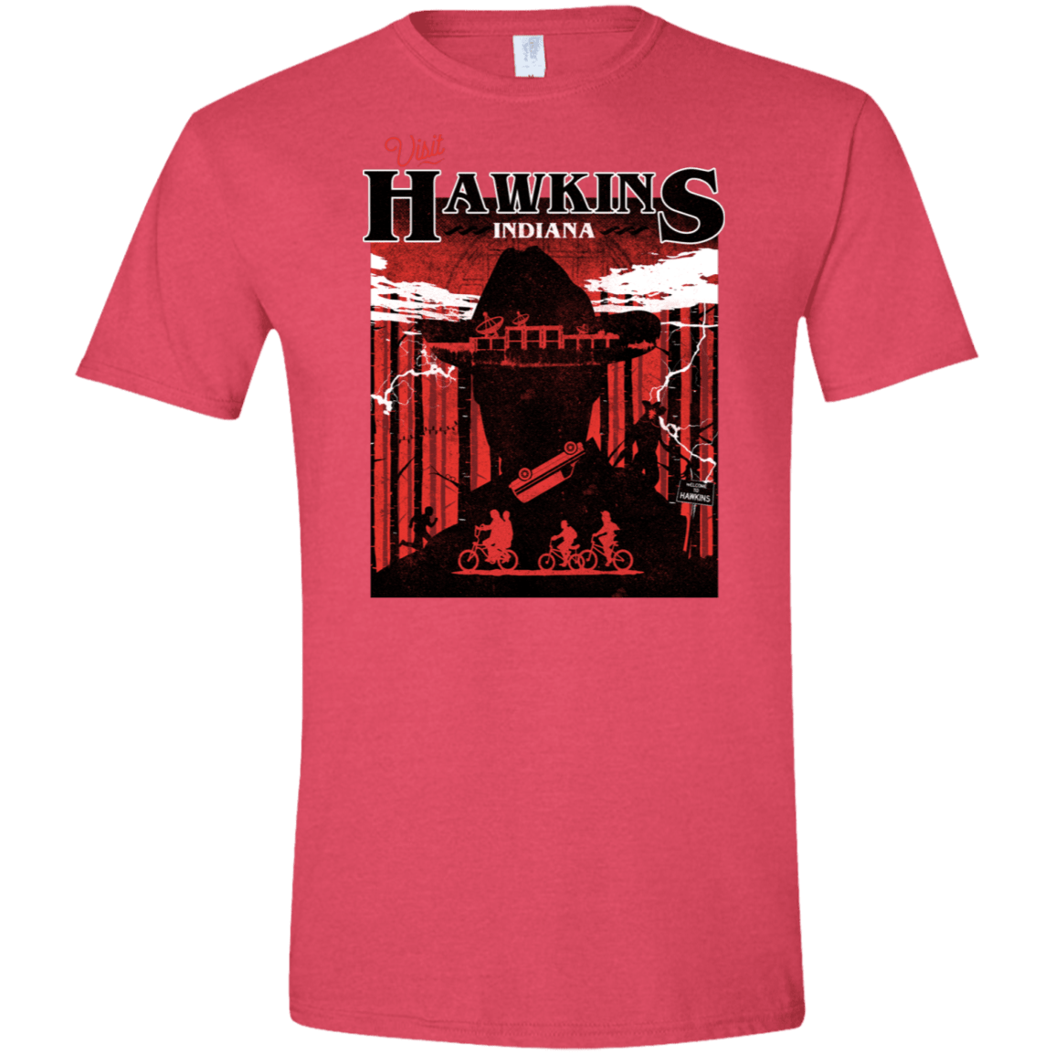 T-Shirts Heather Red / S Visit Hawkins Men's Semi-Fitted Softstyle