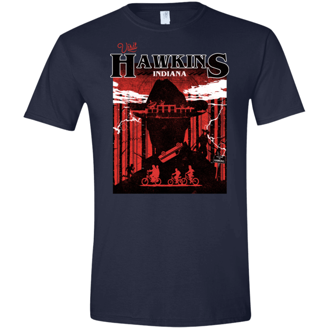 T-Shirts Navy / X-Small Visit Hawkins Men's Semi-Fitted Softstyle