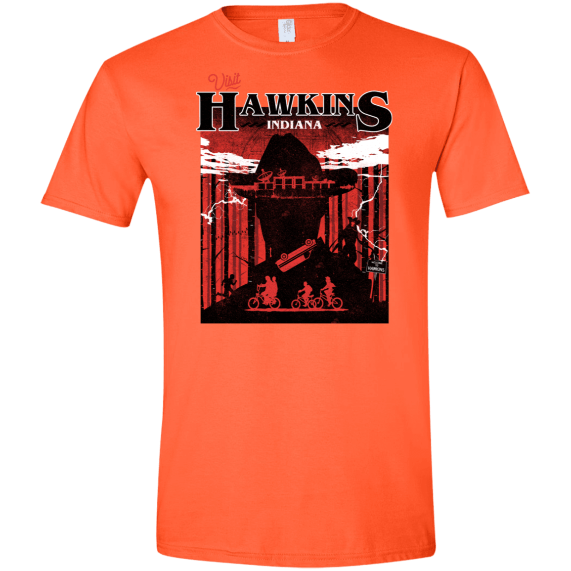 T-Shirts Orange / S Visit Hawkins Men's Semi-Fitted Softstyle