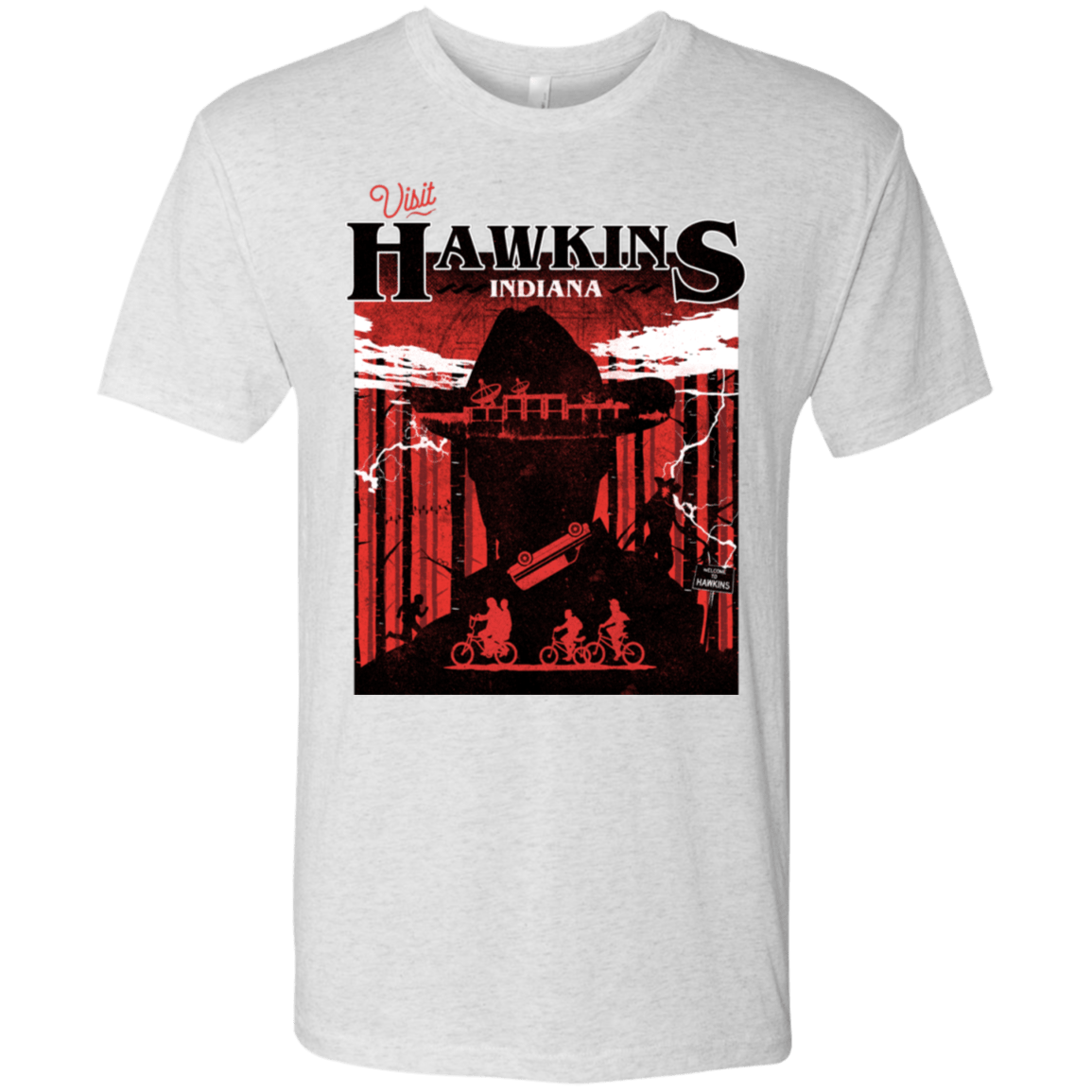 T-Shirts Heather White / S Visit Hawkins Men's Triblend T-Shirt