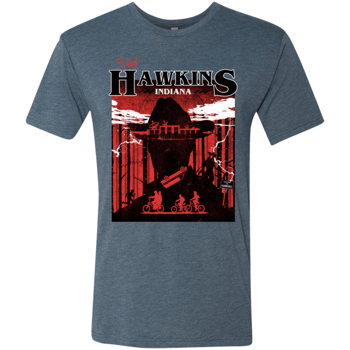 T-Shirts Indigo / S Visit Hawkins Men's Triblend T-Shirt