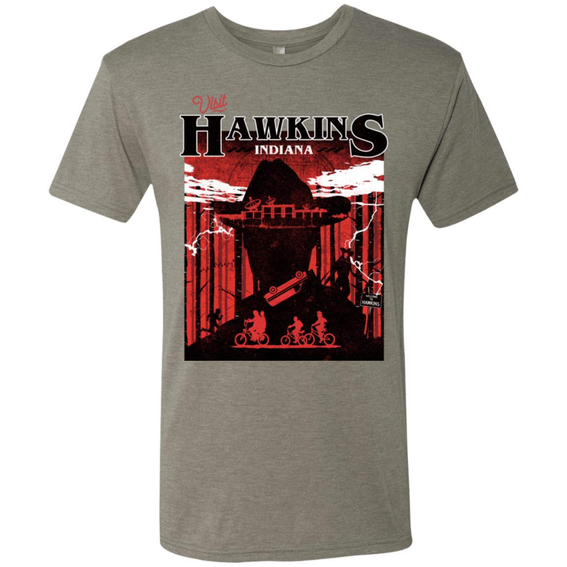 T-Shirts Venetian Grey / S Visit Hawkins Men's Triblend T-Shirt
