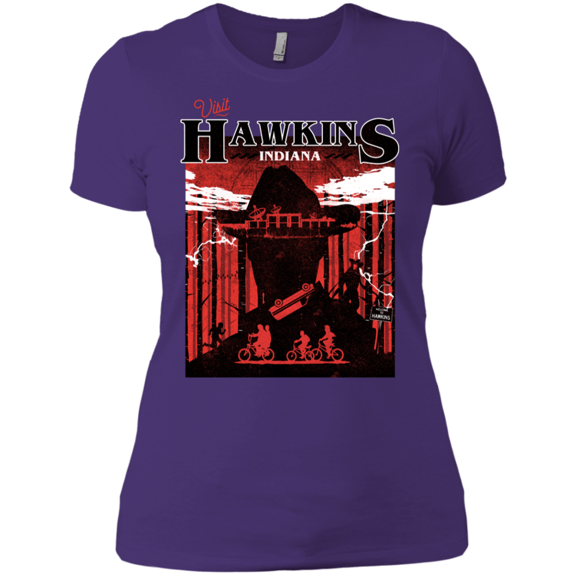 T-Shirts Purple Rush/ / X-Small Visit Hawkins Women's Premium T-Shirt