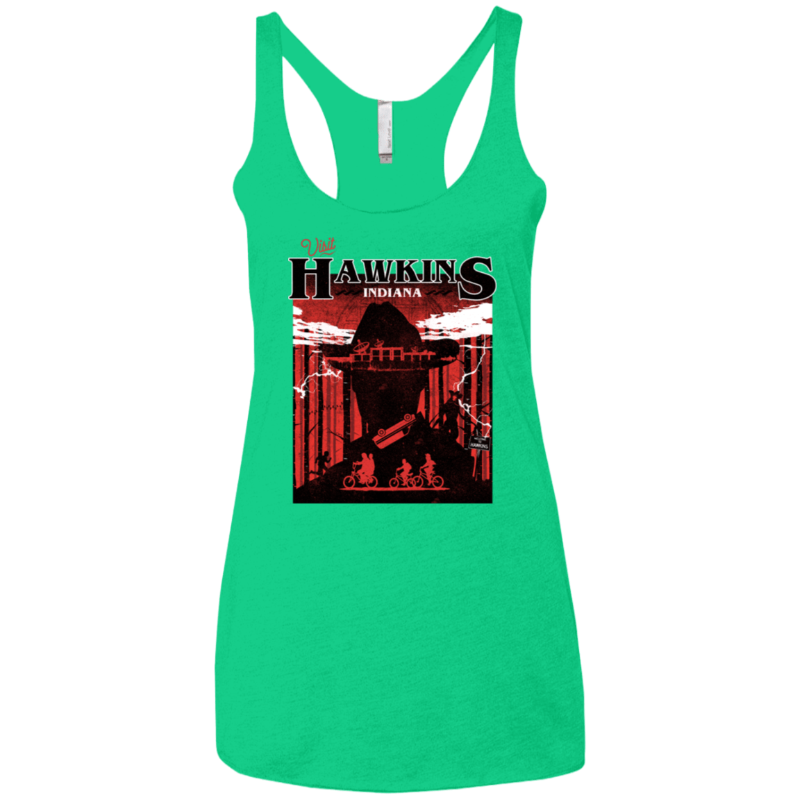 T-Shirts Envy / X-Small Visit Hawkins Women's Triblend Racerback Tank