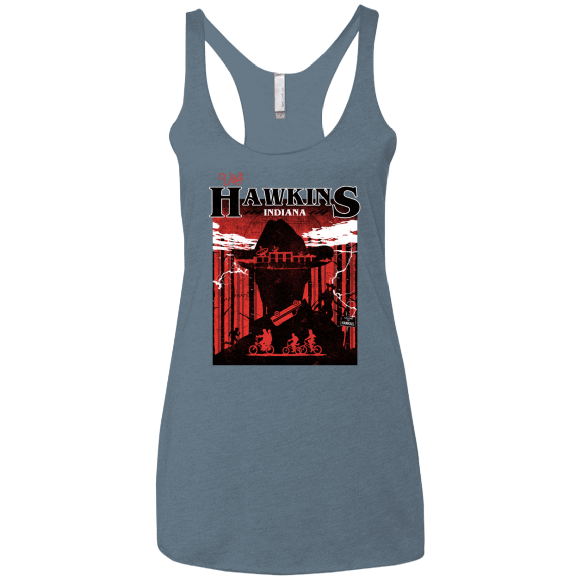 T-Shirts Indigo / X-Small Visit Hawkins Women's Triblend Racerback Tank