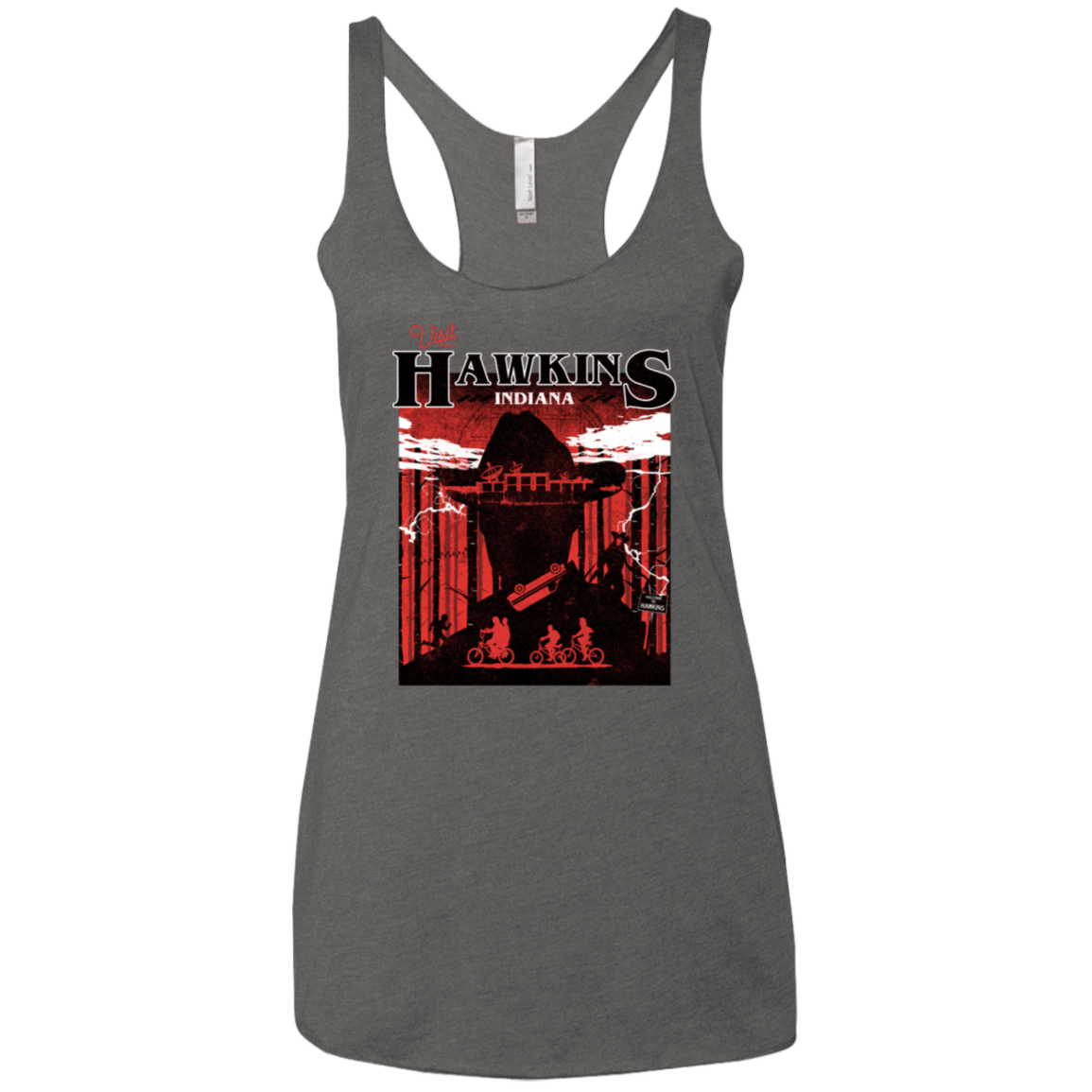 T-Shirts Premium Heather / X-Small Visit Hawkins Women's Triblend Racerback Tank