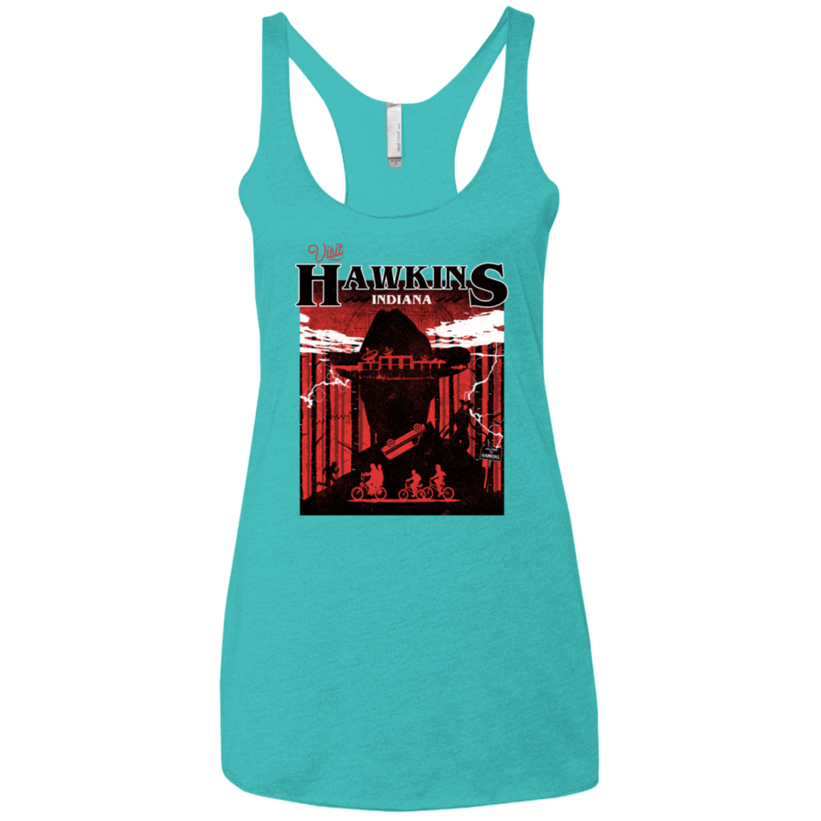 T-Shirts Tahiti Blue / X-Small Visit Hawkins Women's Triblend Racerback Tank