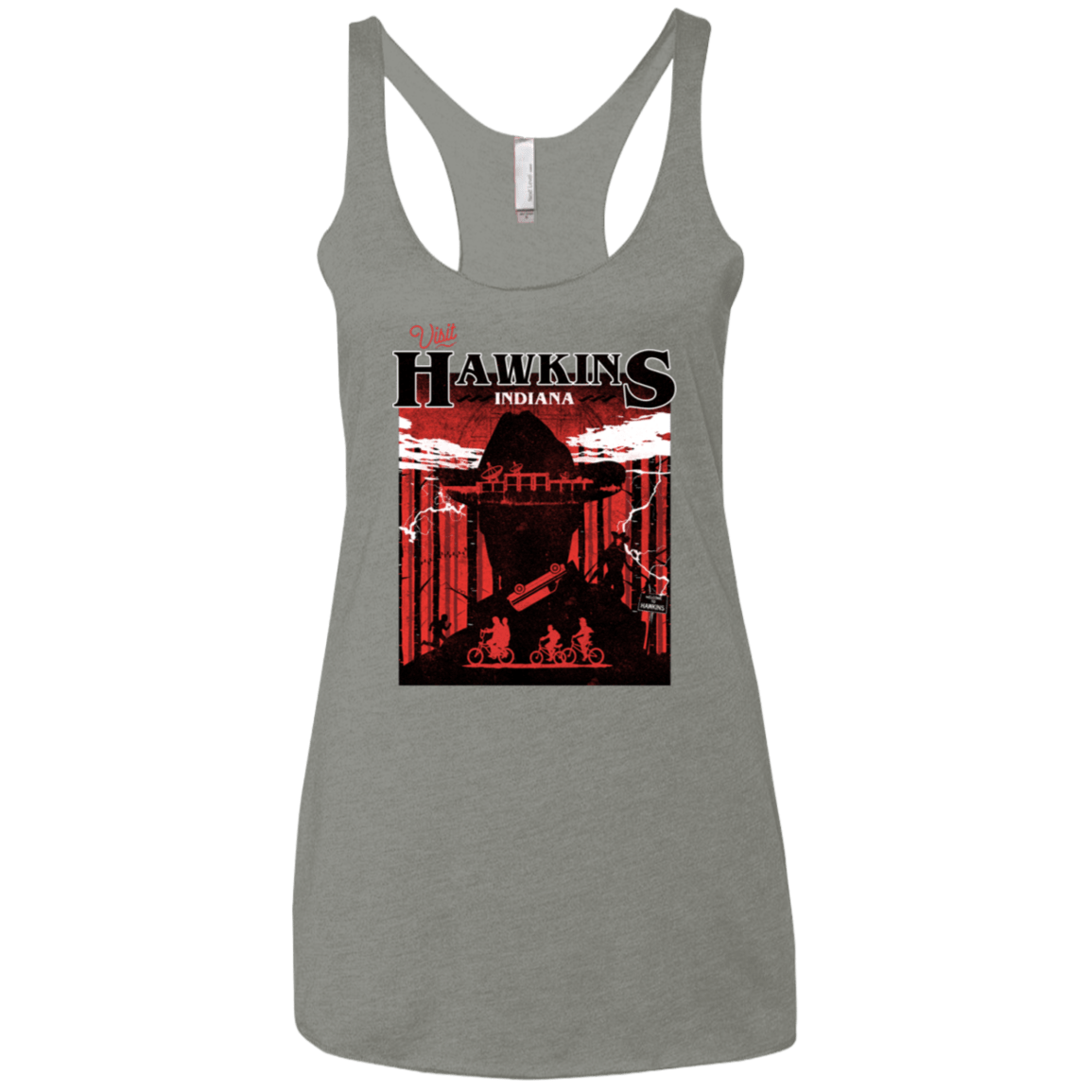 T-Shirts Venetian Grey / X-Small Visit Hawkins Women's Triblend Racerback Tank