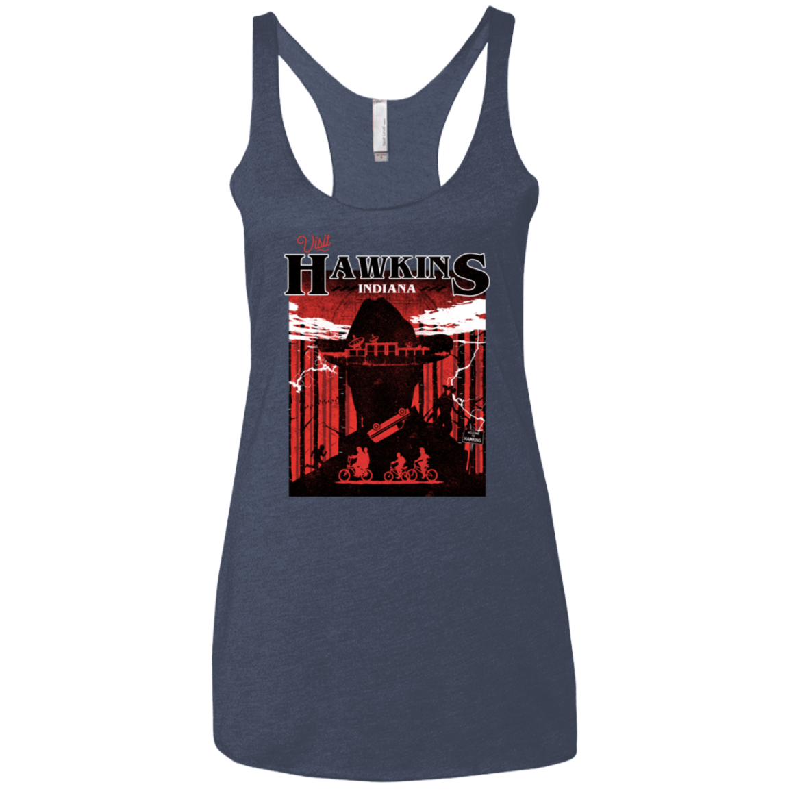 T-Shirts Vintage Navy / X-Small Visit Hawkins Women's Triblend Racerback Tank