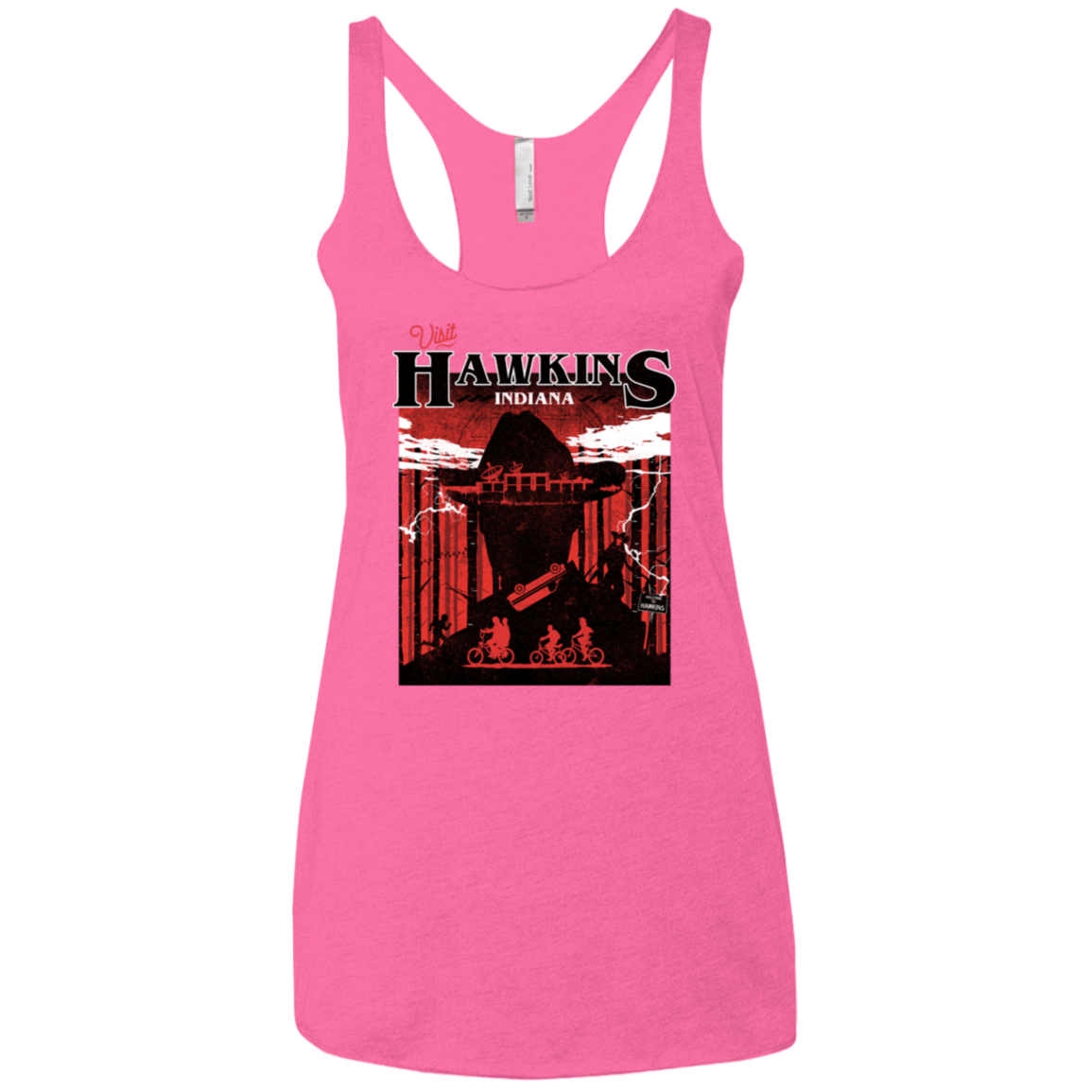 T-Shirts Vintage Pink / X-Small Visit Hawkins Women's Triblend Racerback Tank