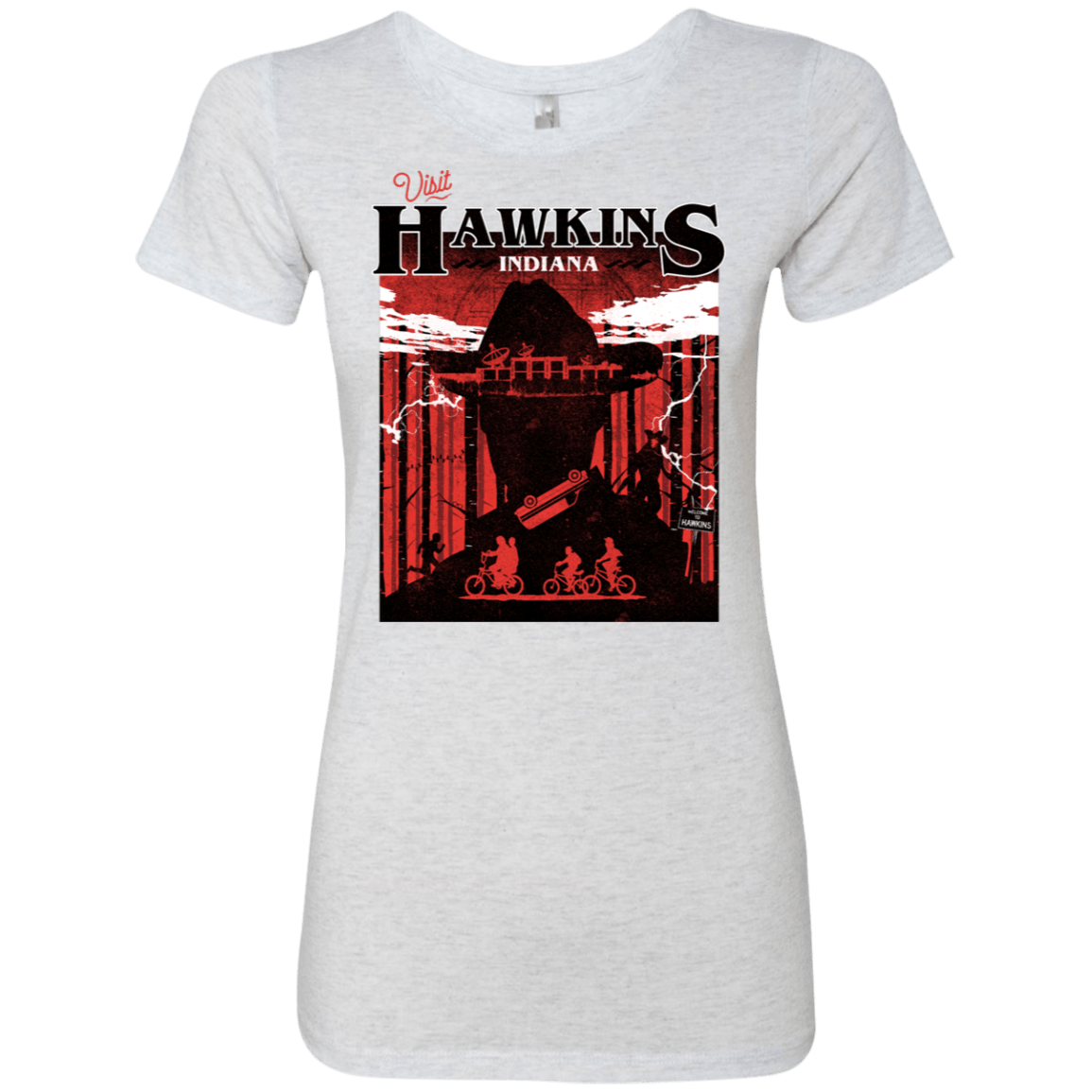 T-Shirts Heather White / S Visit Hawkins Women's Triblend T-Shirt