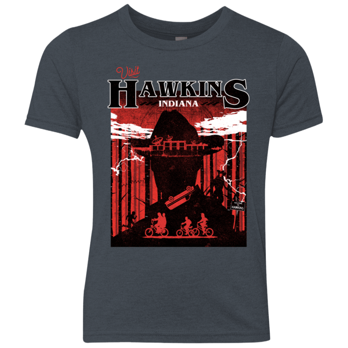 T-Shirts Vintage Navy / YXS Visit Hawkins Youth Triblend T-Shirt