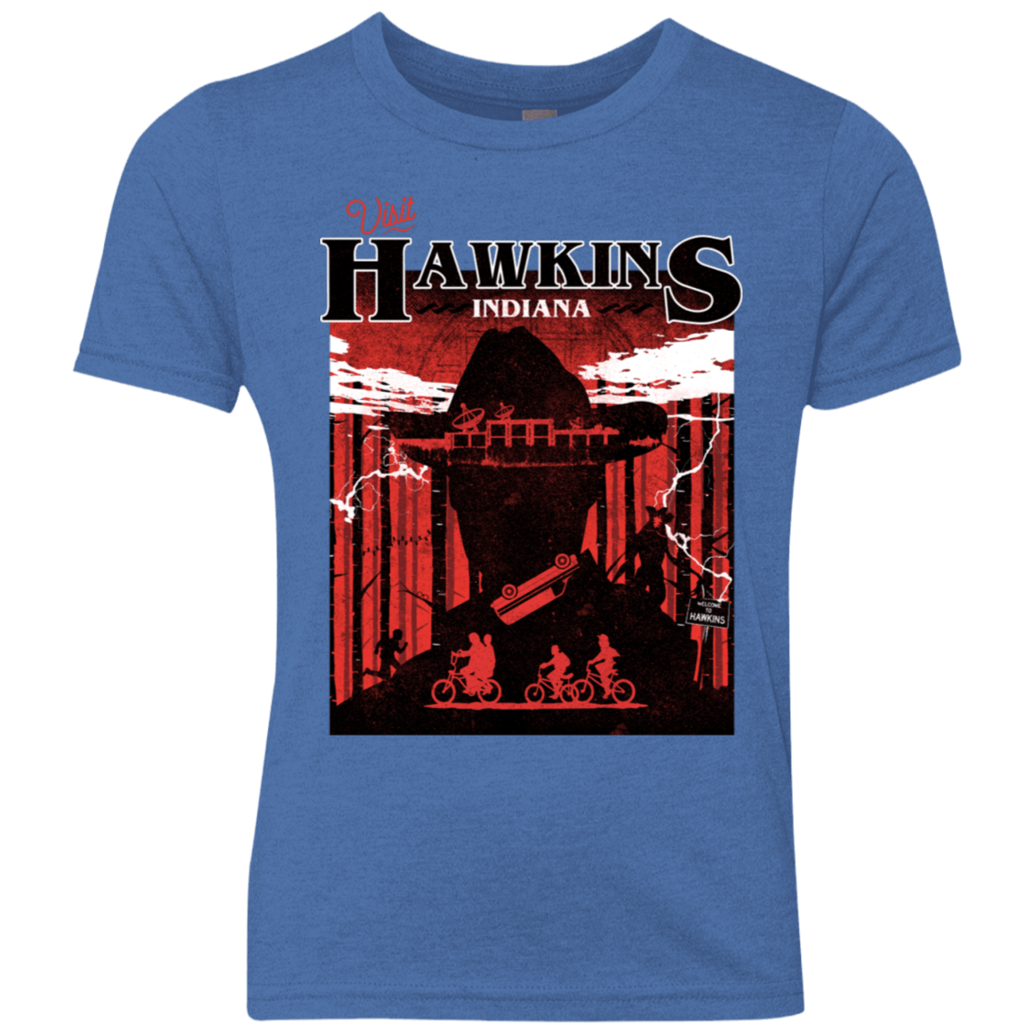 T-Shirts Vintage Royal / YXS Visit Hawkins Youth Triblend T-Shirt
