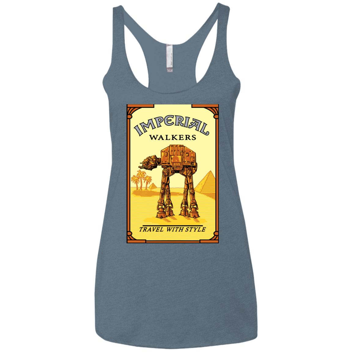 T-Shirts Indigo / X-Small Walk Like An Egyptian Women's Triblend Racerback Tank