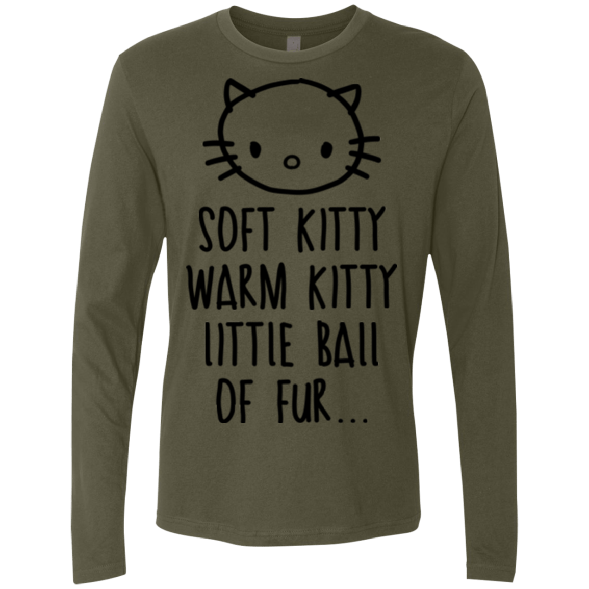 T-Shirts Military Green / Small Weird Kitty Men's Premium Long Sleeve
