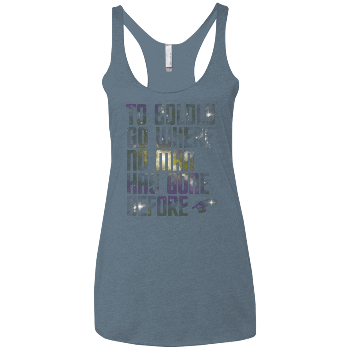 T-Shirts Indigo / X-Small Where no Man has gone Before Women's Triblend Racerback Tank