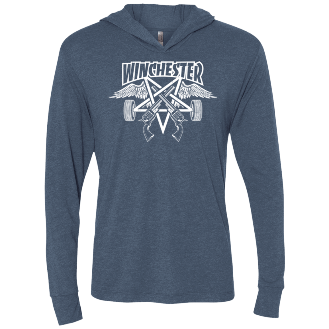 T-Shirts Indigo / X-Small WINCHESTER Triblend Long Sleeve Hoodie Tee
