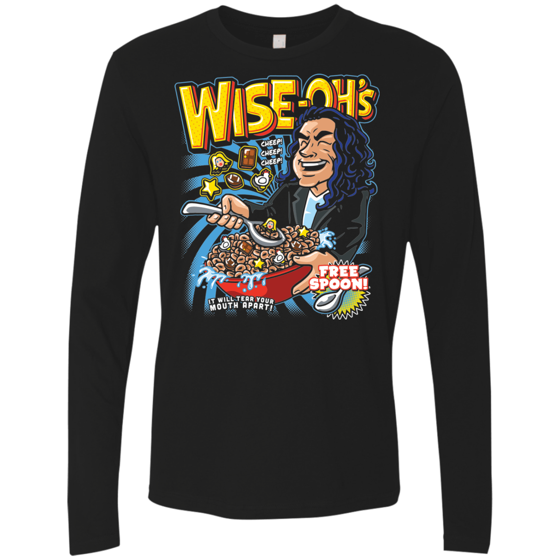 T-Shirts Black / S Wise-Oh's Men's Premium Long Sleeve