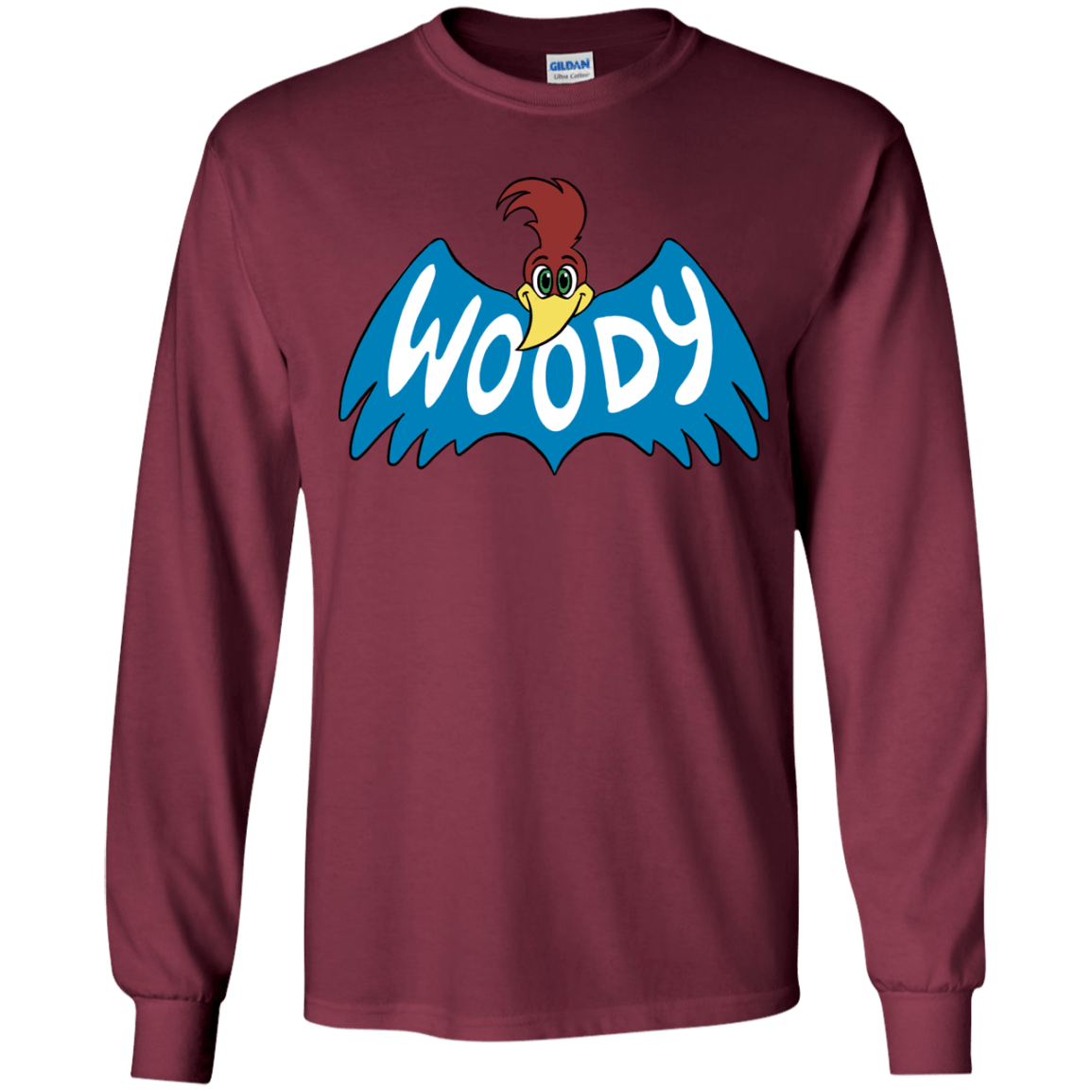 T-Shirts Maroon / YS Woodpecker Youth Long Sleeve T-Shirt