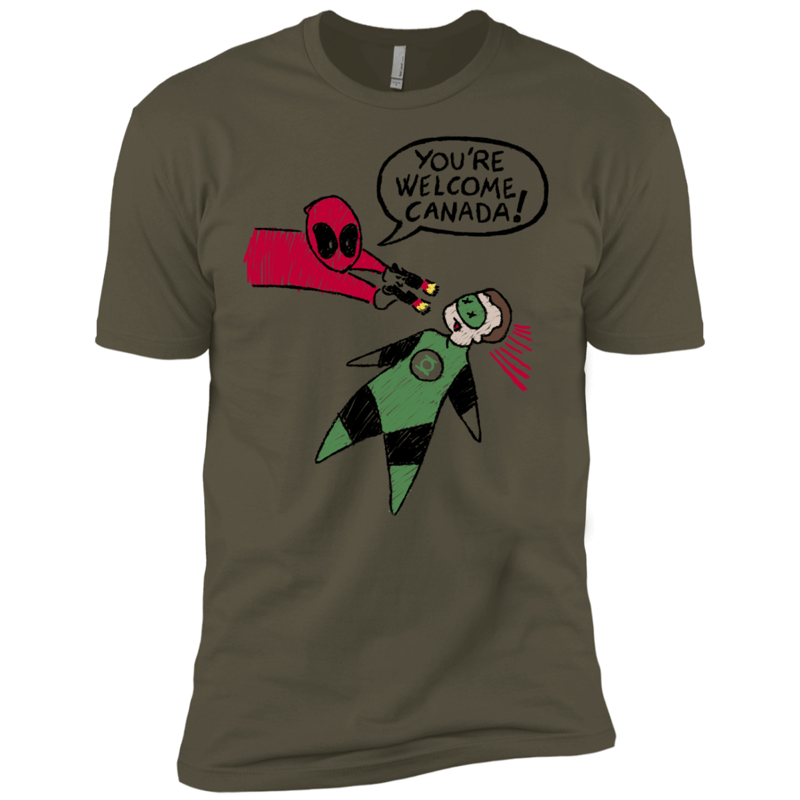 T-Shirts Military Green / X-Small Youre Welcome Canada Men's Premium T-Shirt