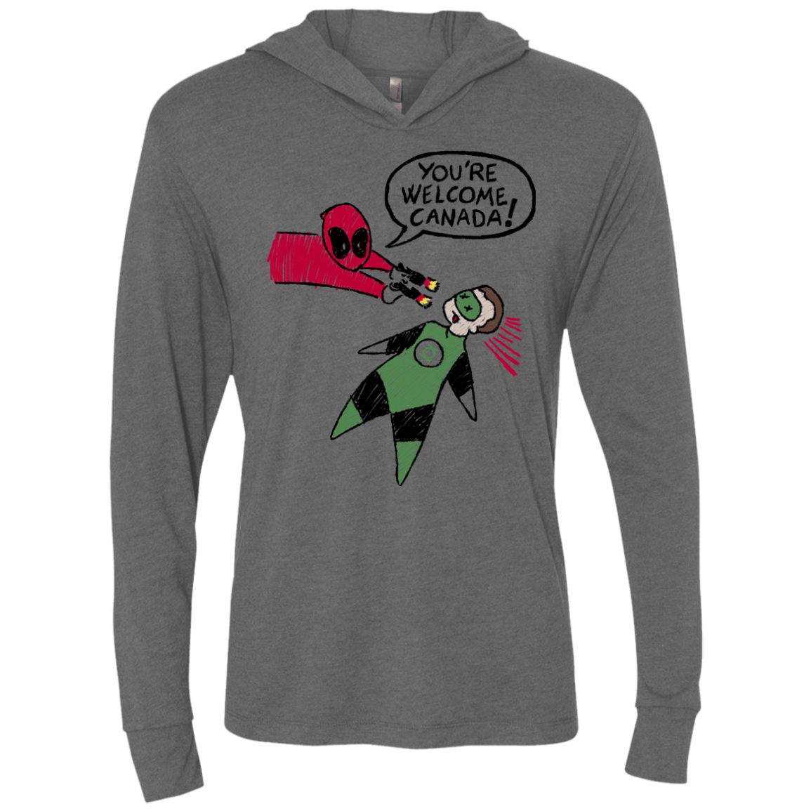 T-Shirts Premium Heather / X-Small Youre Welcome Canada Triblend Long Sleeve Hoodie Tee