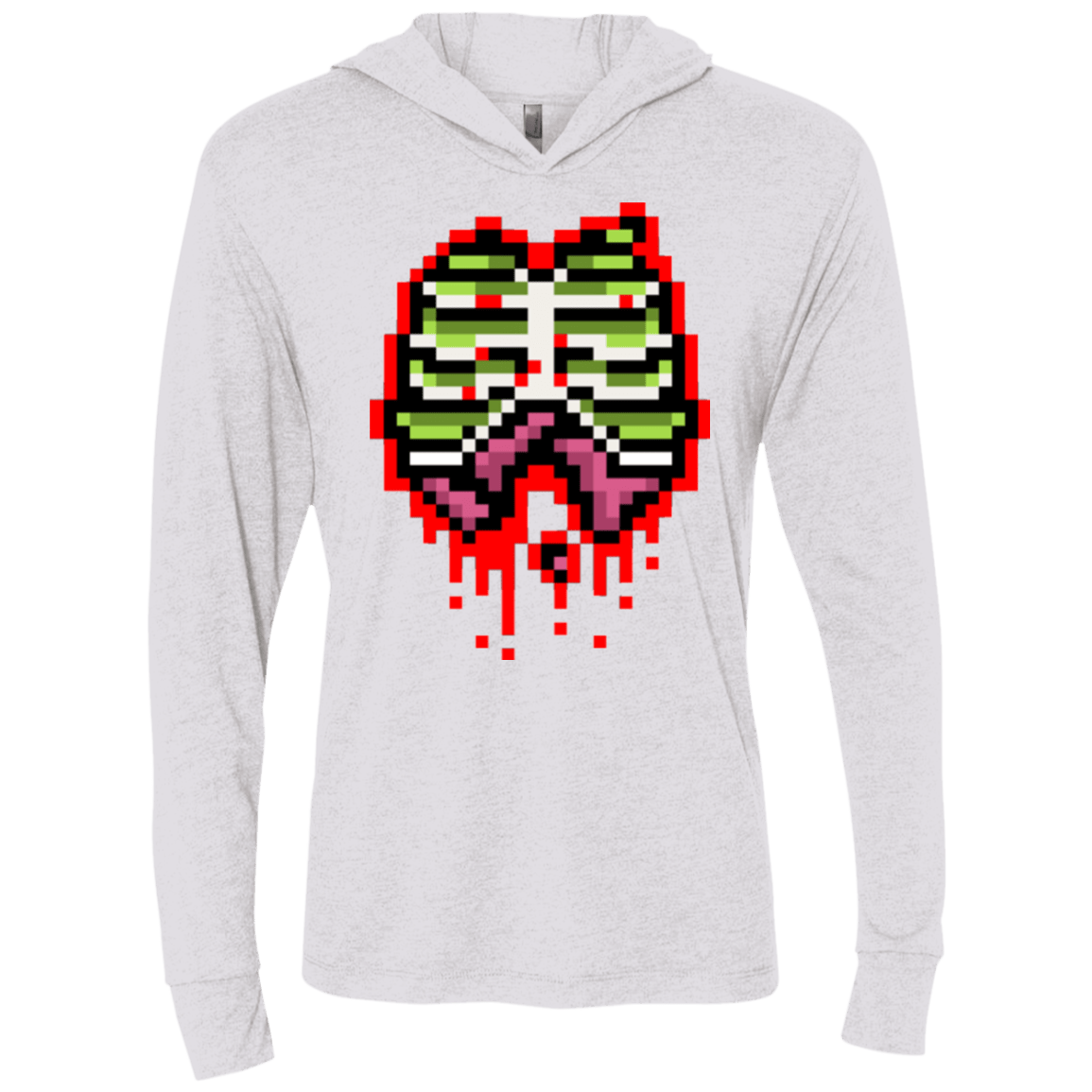 T-Shirts Heather White / X-Small Zombie Guts Triblend Long Sleeve Hoodie Tee